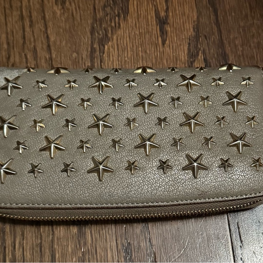 Jimmy Choo Filipa star Taupe Leather Wallet , dustbag & authenticity certificate